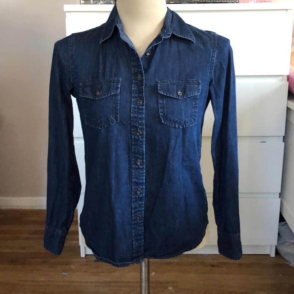 Chambray long sleeve button up